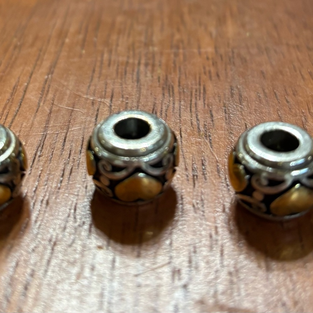 Brighton, silver, gold and black bead. Listing is for one bead only - Picture 2 of 2